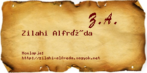 Zilahi Alfréda névjegykártya